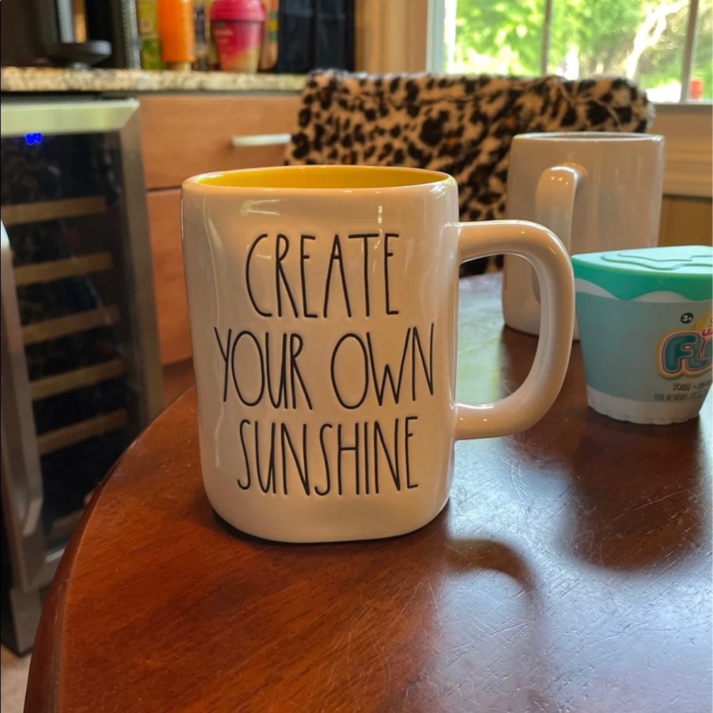 Rae Dunn create your own sunshine mug 
Yellow
